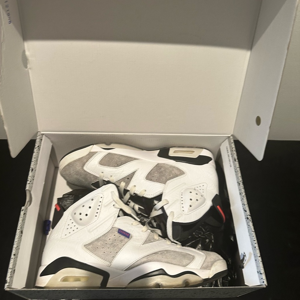 White and Gray Jordan 6’s